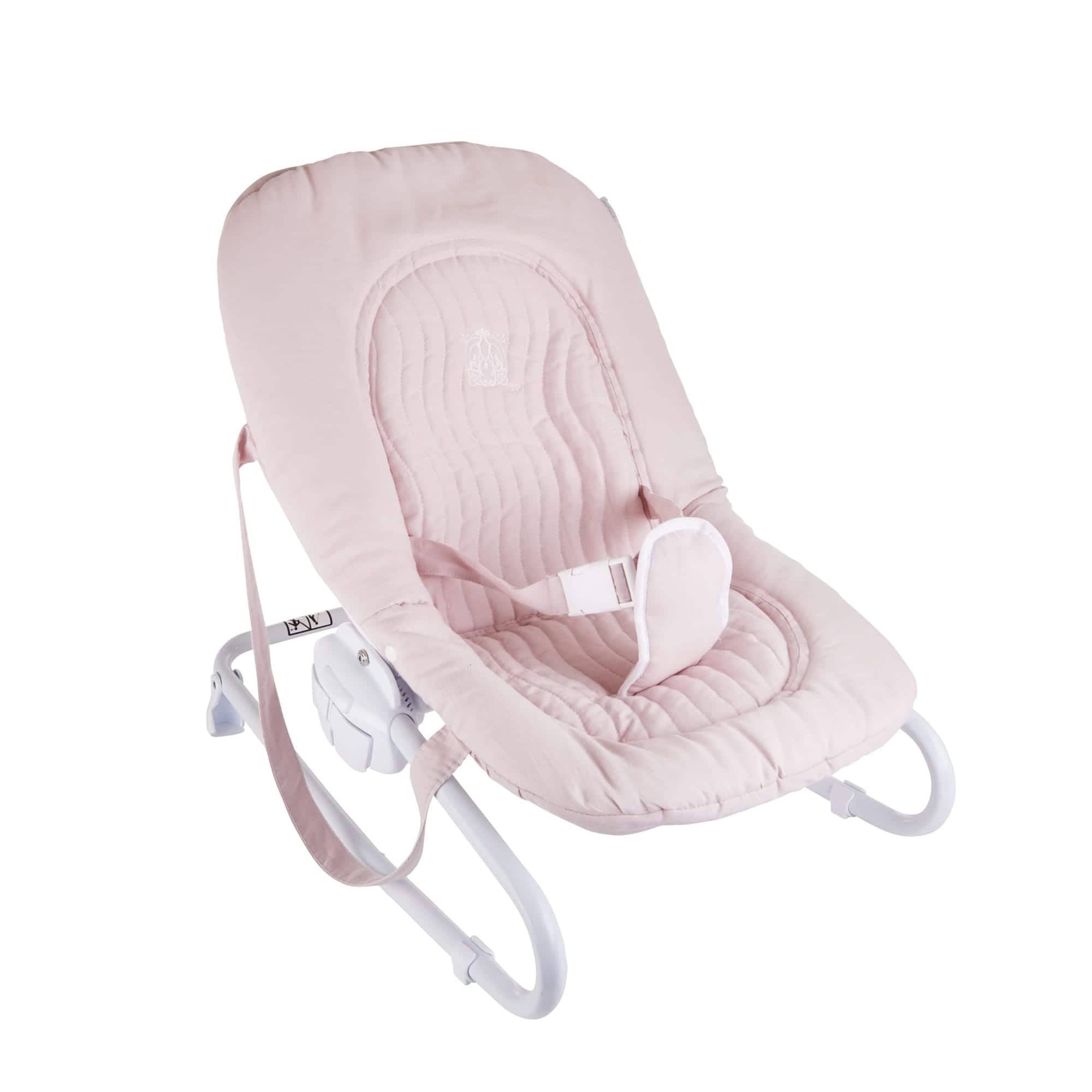 grey and pink bouncer