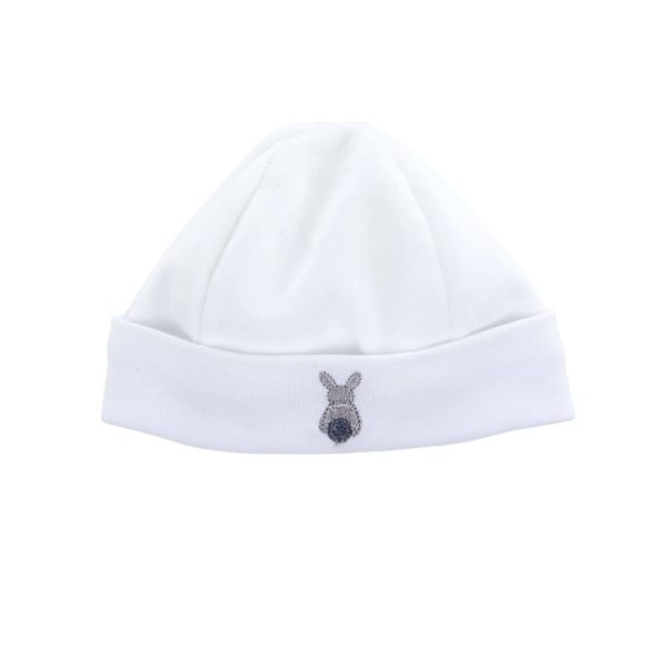 Hat velvet white and grey