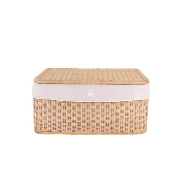 Small natural wicker toy box and Cover linen