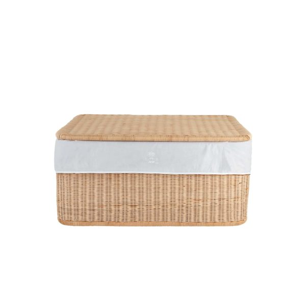 Small natural wicker toy box and Cover cotton