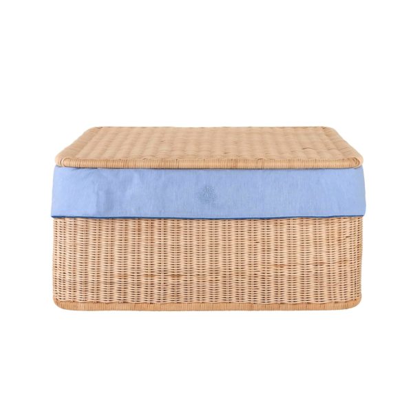 Big natural wicker toy box and Cover cotton