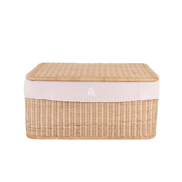 Big natural wicker toy box and Cover linen