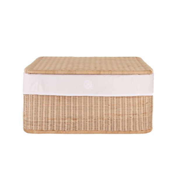 Big natural wicker toy box and Cover cotton