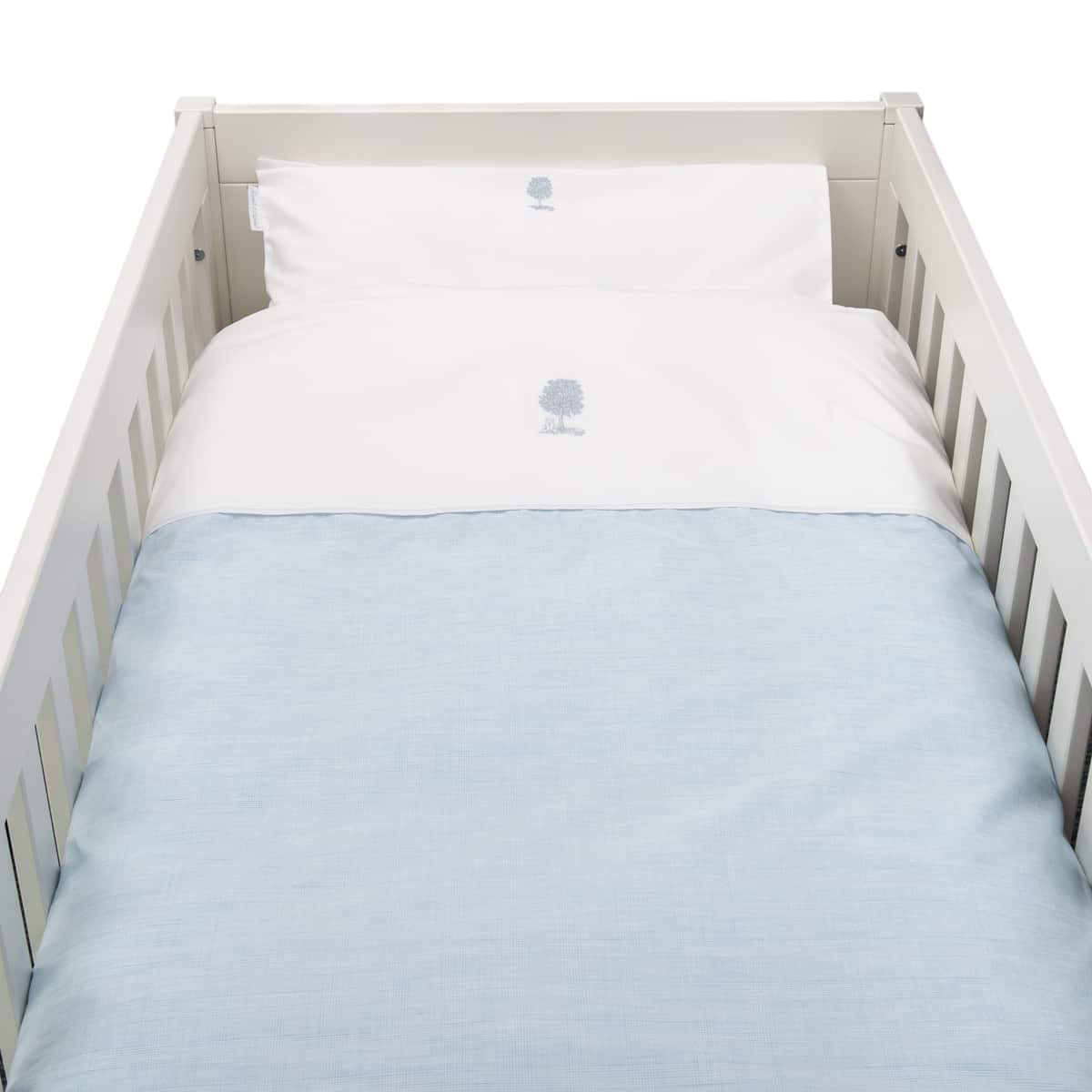 blue cot bed sheets
