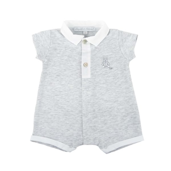 Combi court col polo gris