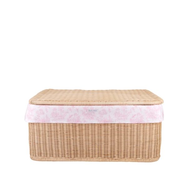 Big natural wicker toy box and Cover linen (Copie)