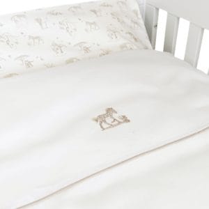 Housse de couette lit 100x135cm avec taie d'oreiller, Safari, blanc, détails