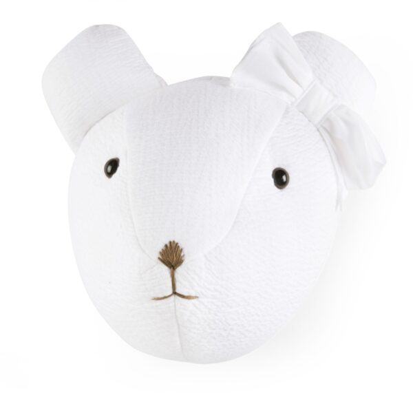 Trophée mural tête d'ours Patachou, Cotton White