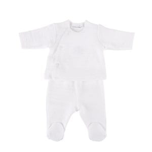 Ensemble brassière et culotte botte bébé, blanc
