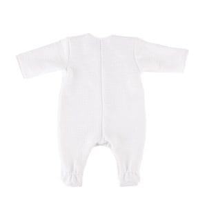 Combinaison bébé blanc avec broderie Rose
