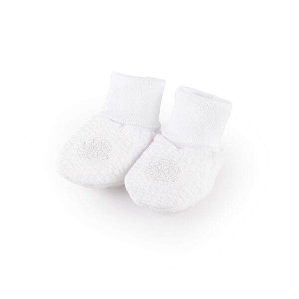 Chaussons bébé jersey gaufré blanc