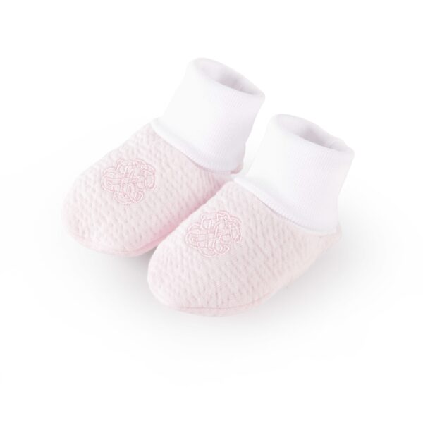 pink padded jersey booties