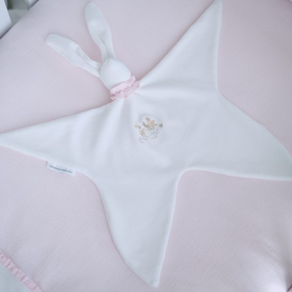 Doudou lapin brodé - Velours