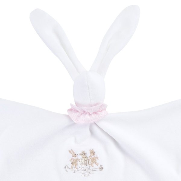 Doudou lapin brodé - Velours