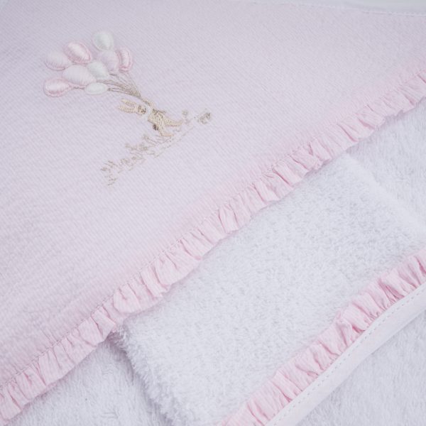 Sortie de bain + gant de toilette