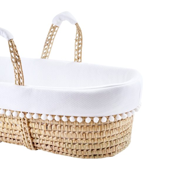 Couffin osier + Habillage pompons