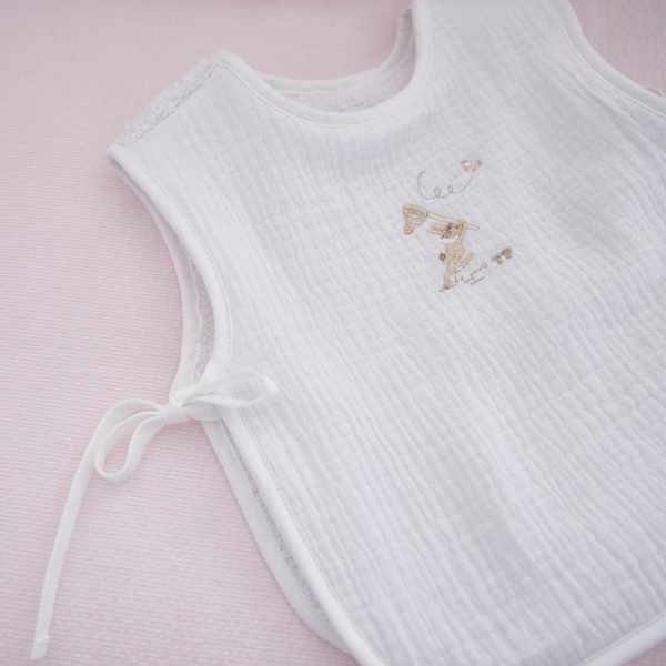 Bavoir tablier "Garden Party" - Rose