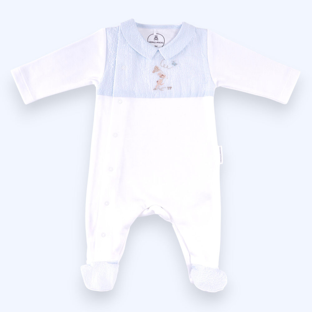 Combi jersey konijn - Lichtblauw