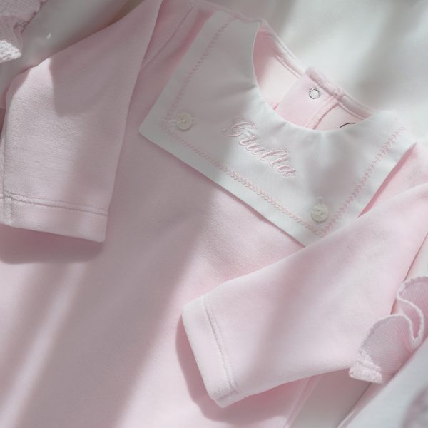 Combi velours plastron - Rose