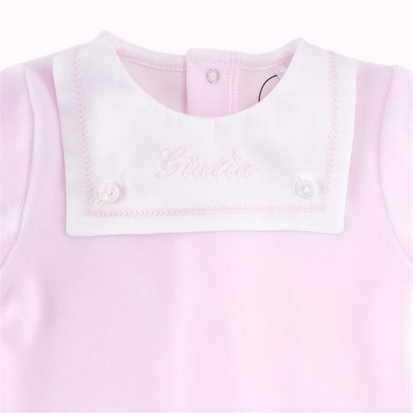 Combi velours plastron - Rose