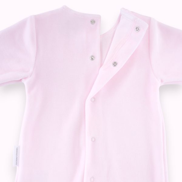 Combi velours plastron - Rose