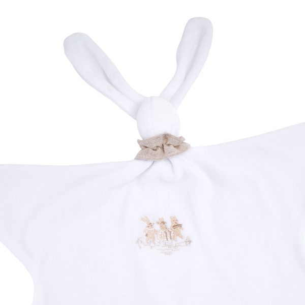 Doudou lapin brodé - Velours