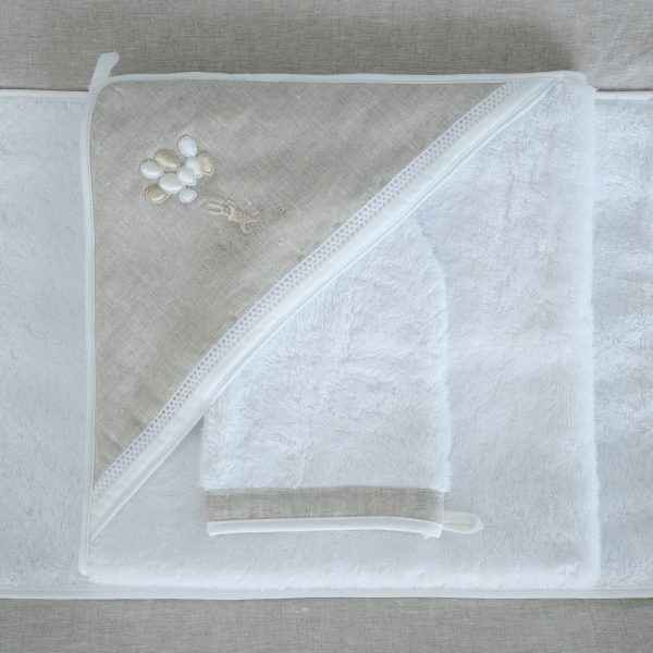 Sortie de bain + gant de toilette